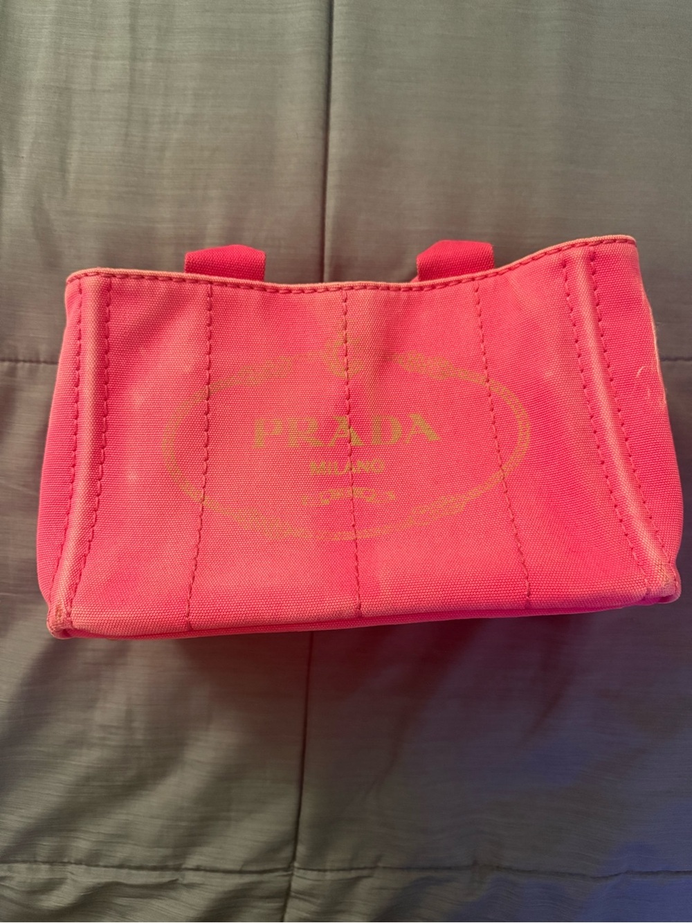 Prada Pink Canvas Canapa Tote Bag